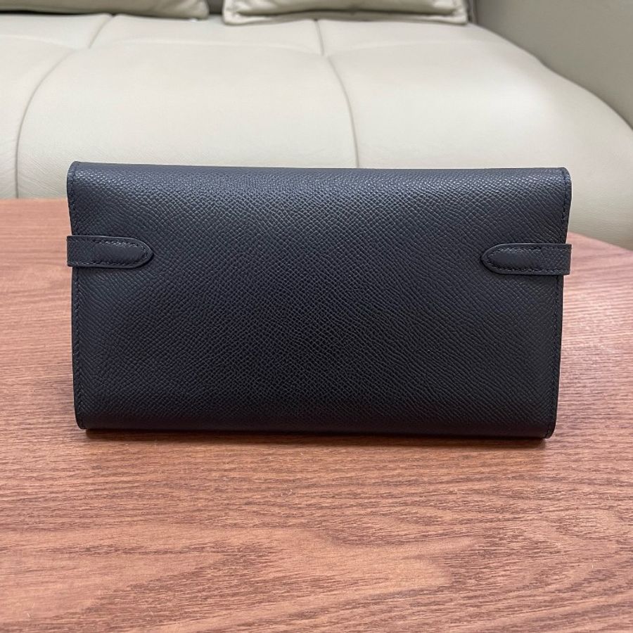 Hermes kelly錢包 Kelly long黑色金扣 epsom皮 Y刻-1