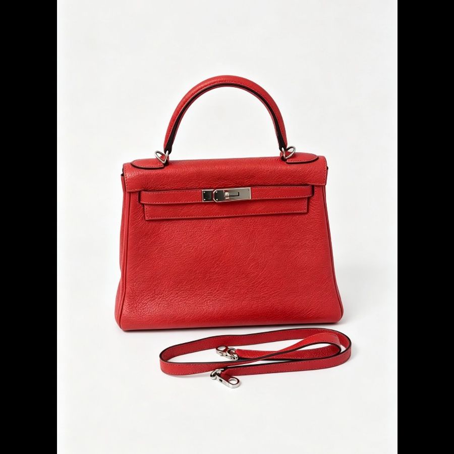 HERMES/愛馬仕 KELLY28 D5天竺葵紅 T刻-1