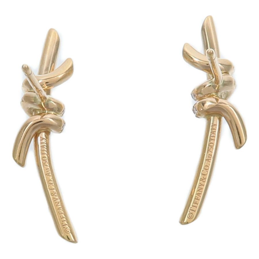 TIFFANY&CO 18K玫瑰金Knot Earrings鑽石耳環-2