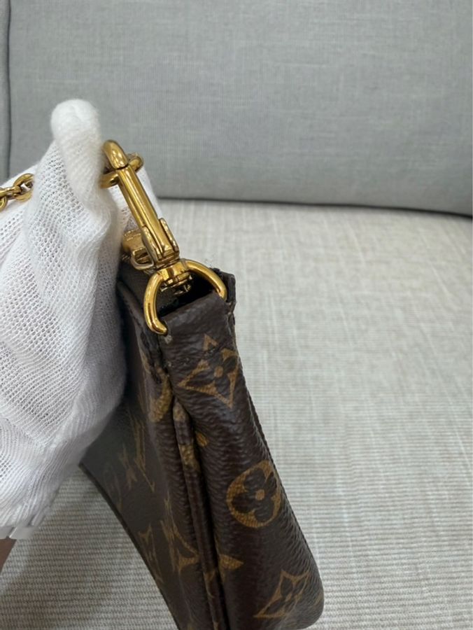 LV Multi Pochette 經典五合一帆布牛皮飾邊提花肩帶手拿/肩背包/5合1包/麻將包(M44813-綠色)-28