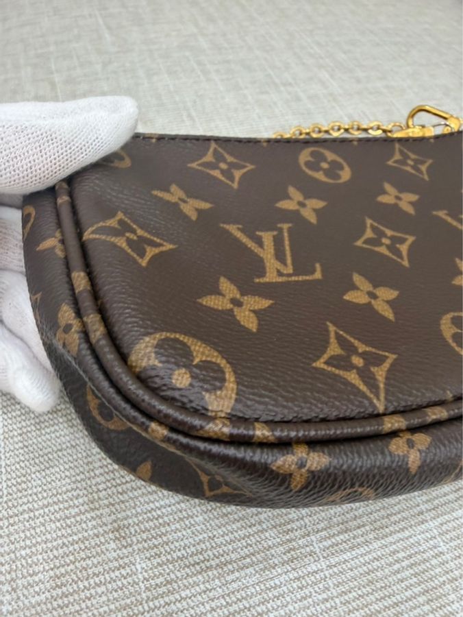 LV Multi Pochette 經典五合一帆布牛皮飾邊提花肩帶手拿/肩背包/5合1包/麻將包(M44813-綠色)-67