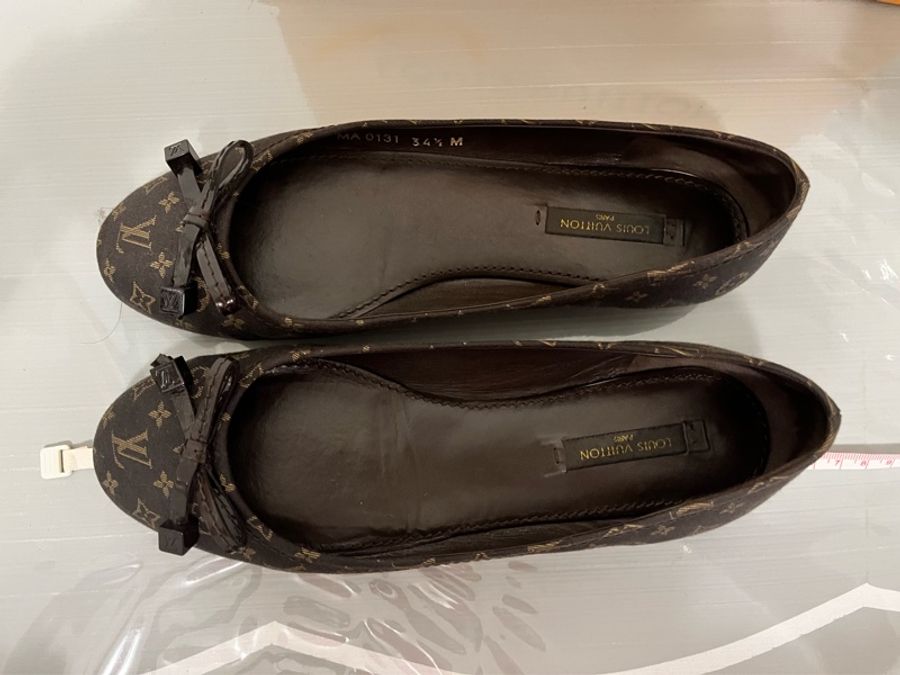 LOUIS VUITTON LV Debbie老花蝴蝶結芭蕾舞平底鞋 34.5|原盒購證-17