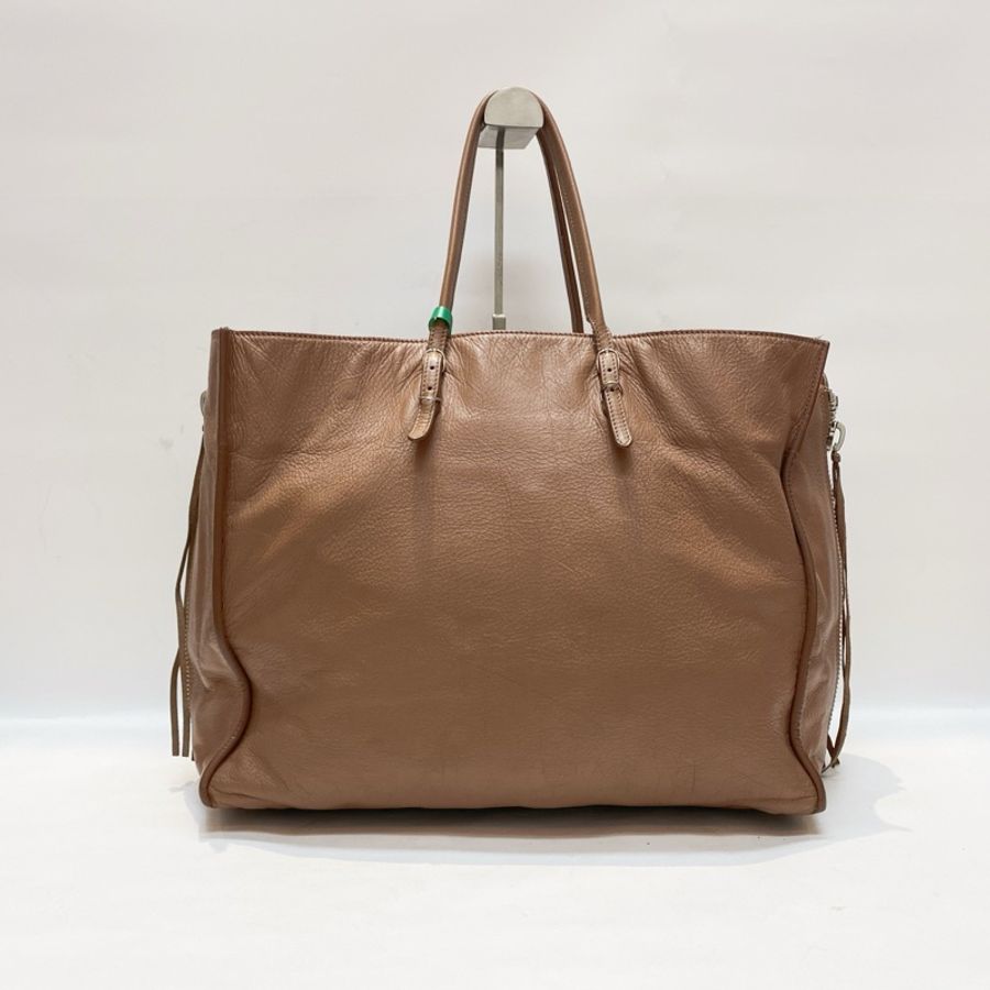 Balenciaga • 經典奶茶棕色Papier銀釦機車托特包-1