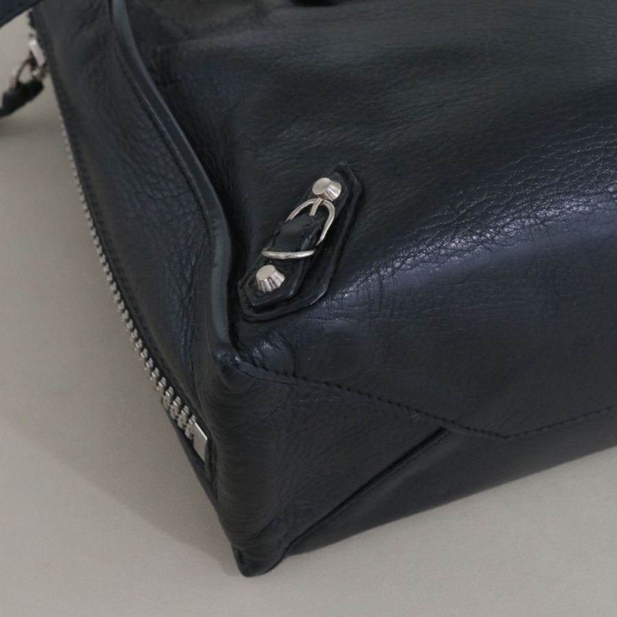 Balenciaga • 經典黑銀Papier迷你機車包-7