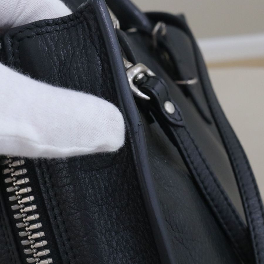 Balenciaga • 經典黑銀Papier迷你機車包-8