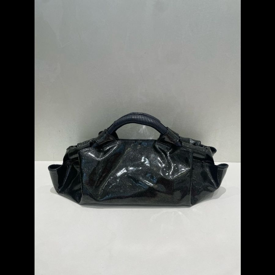 Loewe羅意威黑色亮片漆皮手拿包-3