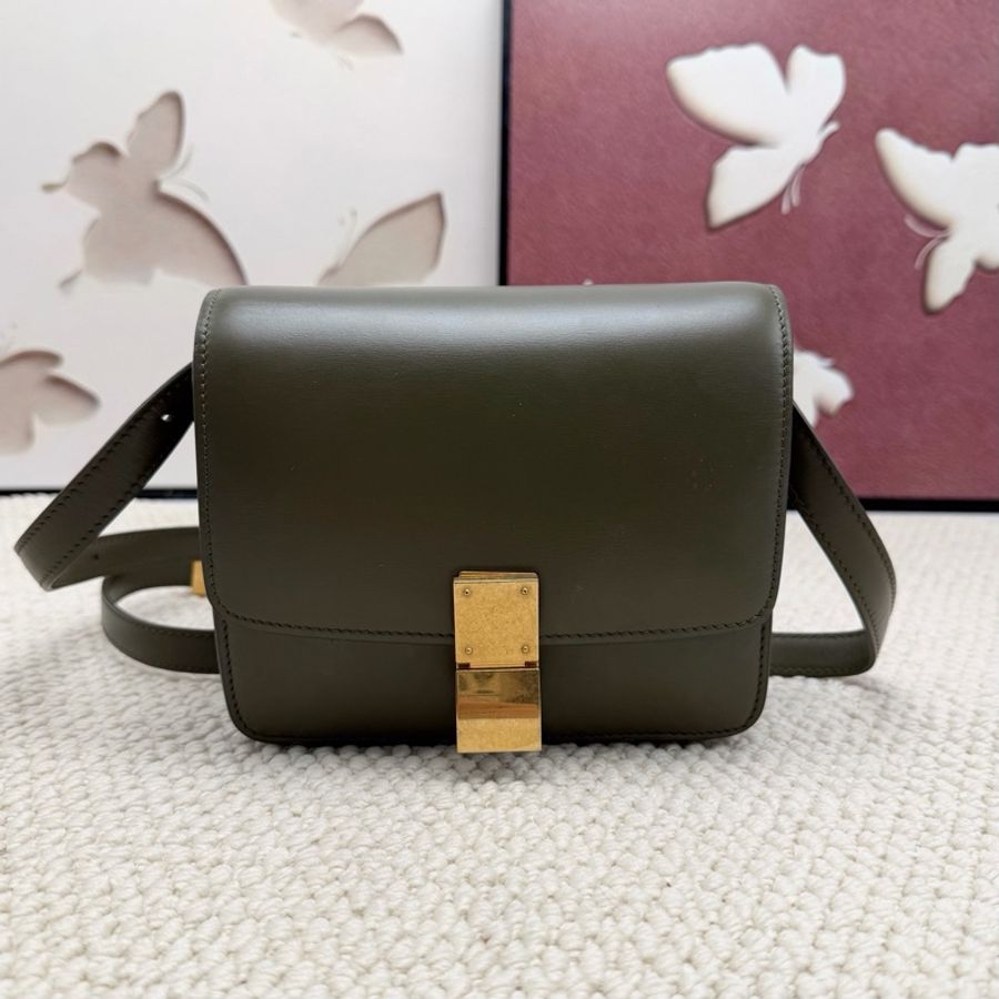 Celine 賽琳 box 橄欖綠 mini 豆腐包尺寸16.5x7x13cm-0