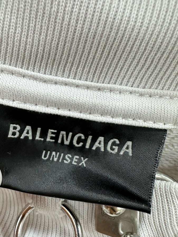 Balenciaga巴黎世家 純色穿孔金屬飾品圓領長袖衛衣 寬松版型 男女同款 2碼 肩寬81cm 胸54cm 長71cm-3