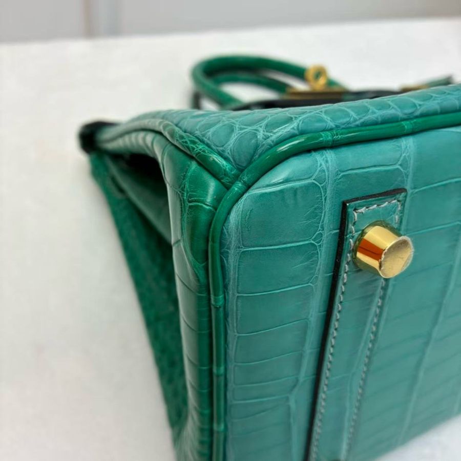 HERMES愛馬仕Birkin25 鉑金包 鰐魚皮 SO定制色拼色 金扣-2
