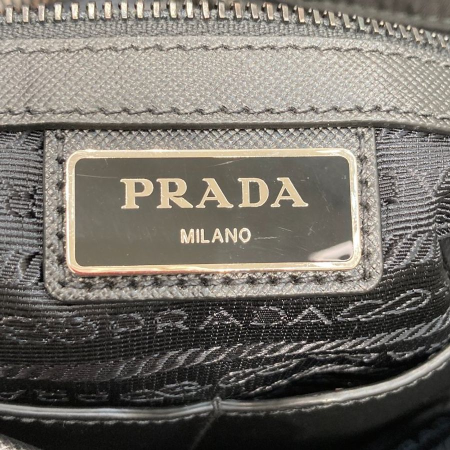 PRADA 普拉達 2VH118 RE-NYLON及SAFFIANO肩背帶 斜背包 再生尼龍 黑色 銀釦-16