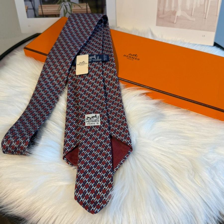 Hermès (愛馬仕) 真絲領帶-4