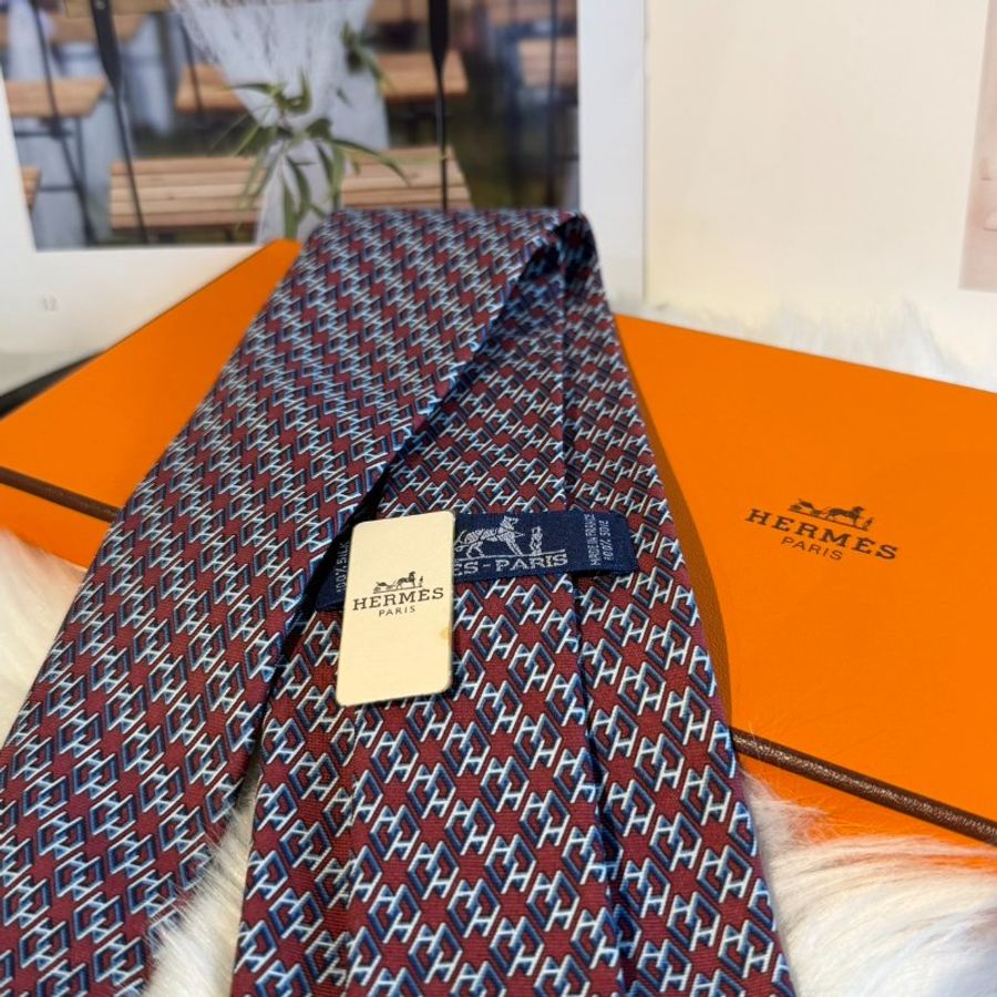 Hermès (愛馬仕) 真絲領帶-5