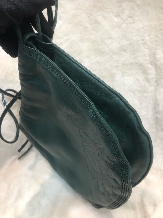 Loewe 綠色羊皮馬鞍袋 XC801-4