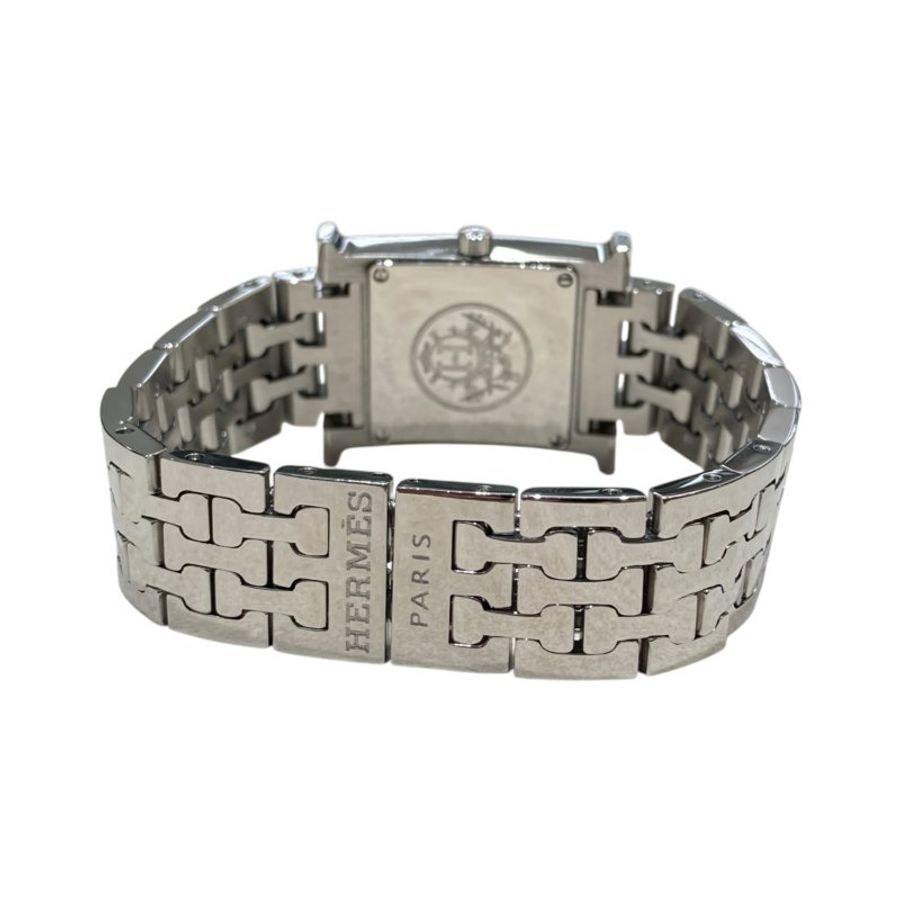 HERMES 愛馬仕 H WATCH PM 不鏽鋼 石英錶-4