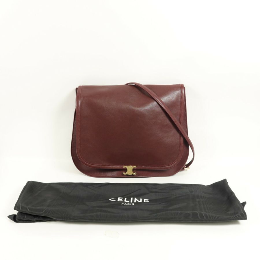 CELINE 羊皮皮革Soft Triomphe Besace肩背袋-17