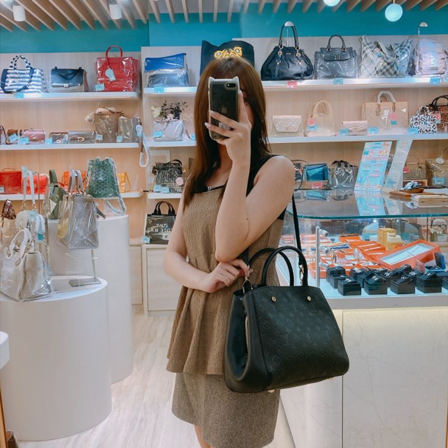 MS0809 Louis Vuitton 路易威登經典暗花紋兩用包包 Montaigne BB Bag Monogram Empreinte x Black-1