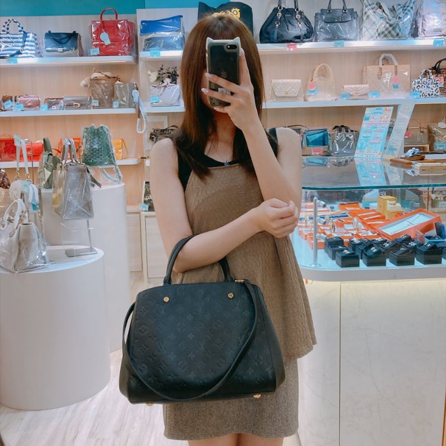 MS0809 Louis Vuitton 路易威登經典暗花紋兩用包包 Montaigne BB Bag Monogram Empreinte x Black-2