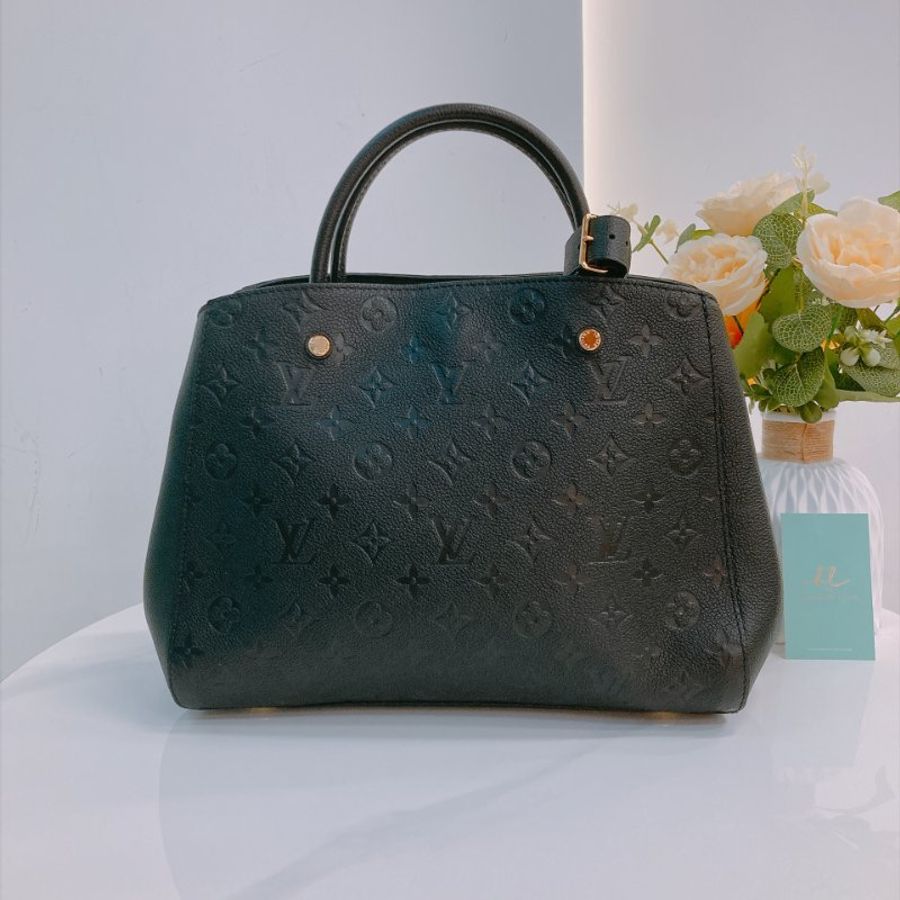 MS0809 Louis Vuitton 路易威登經典暗花紋兩用包包 Montaigne BB Bag Monogram Empreinte x Black-3