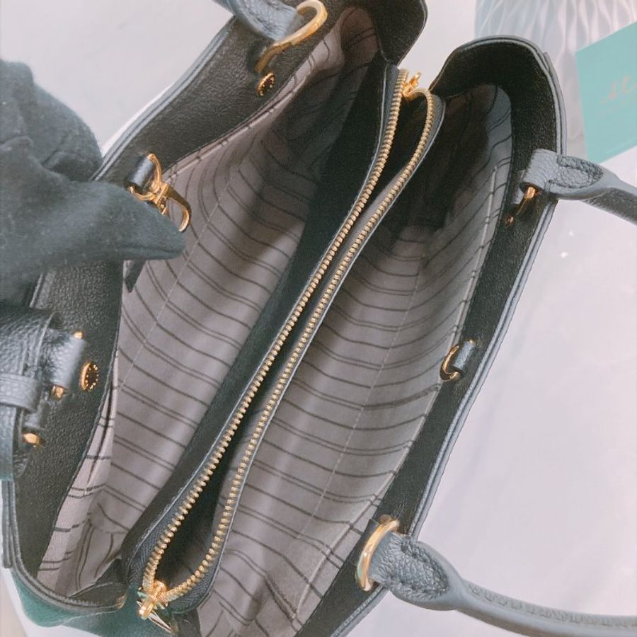 MS0809 Louis Vuitton 路易威登經典暗花紋兩用包包 Montaigne BB Bag Monogram Empreinte x Black-26