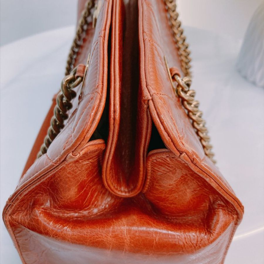 MS0810 Chanel 香奈兒經典菱格單肩包包 Perfect Edge Tote Bag Aged Calfskin Burgundy x GHW-17