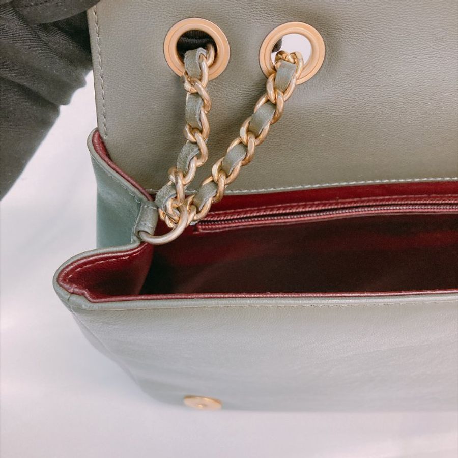 MS0811	Chanel 香奈兒經典鑽石紋CC字單肩包包 Diamond with CC Logo Large 28cm Lambskin Dark Green x GHW-26
