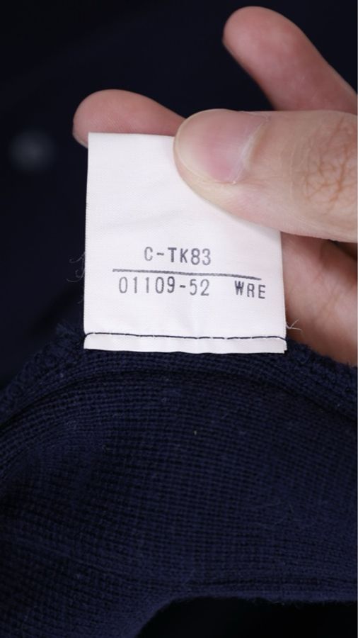 Burberry海军蓝针织金扣三口袋开衫上衣半裙套装-20