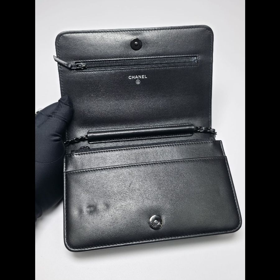 Chanel 黑色Gabrielle Wallet On Chain-16