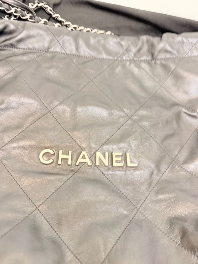 Chanel 22黑銀小號 附零錢袋-6