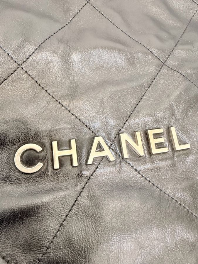 Chanel 22黑銀小號 附零錢袋-7