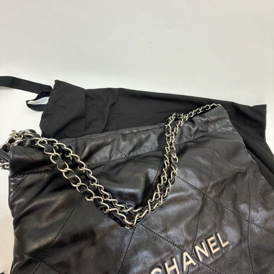 Chanel 22黑銀小號 附零錢袋-20