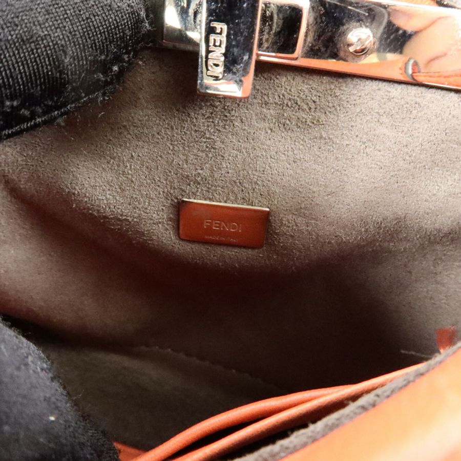 FENDI 羊皮皮革Mini Peekaboo手挽肩背兩用袋-5
