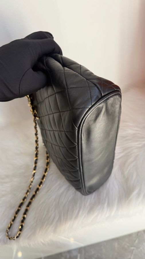 香奈兒 Chanel vintage 經典菱格紋 媽咪包托特包 大logo掛飾-14