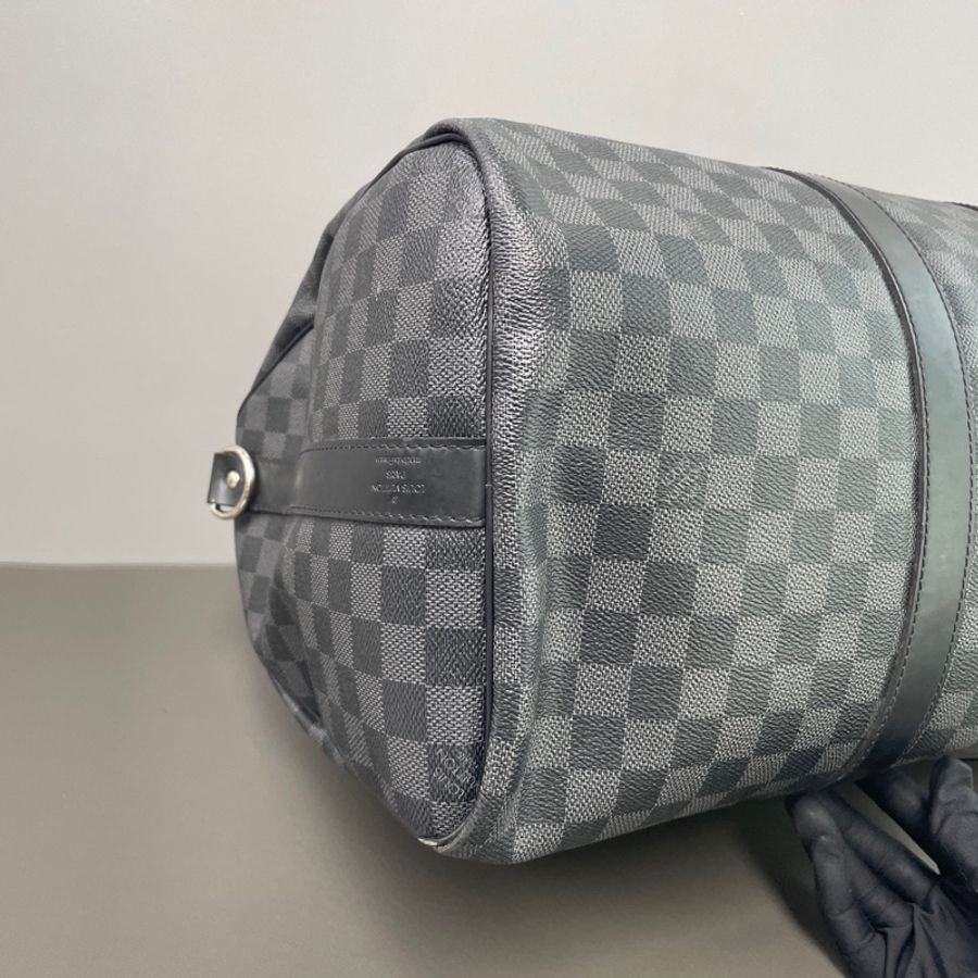 LV/路易威登 keepall 45 棋盤格拉鍊開合可調節肩帶-4