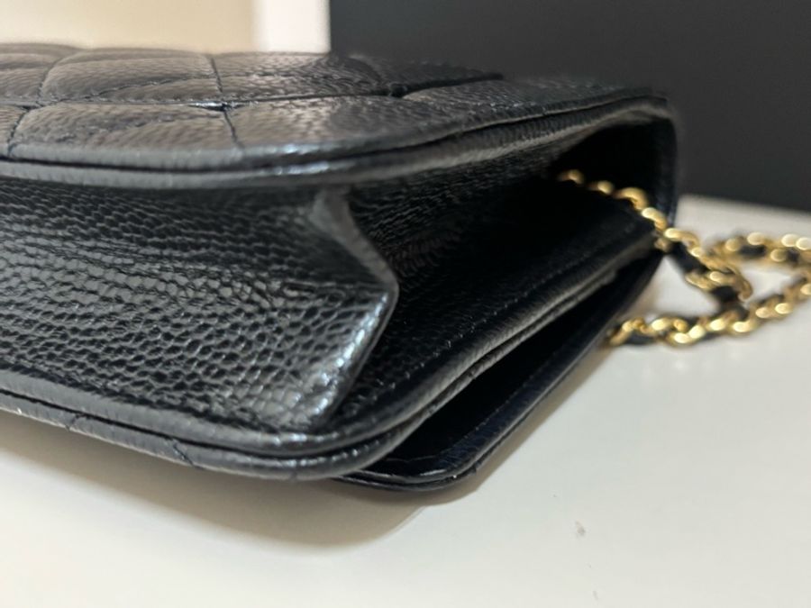Chanel 粒紋小牛皮經典鏈帶皮夾-7