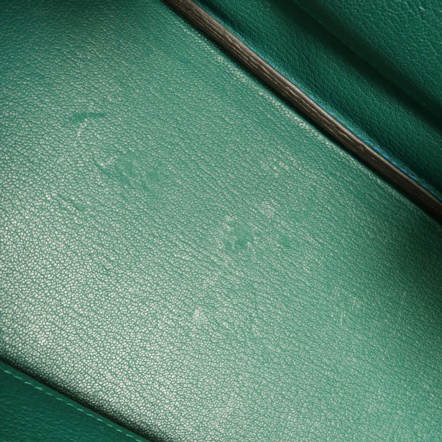 HERMES Clemence皮革Birkin 30手挽袋Bleu Izmir/Malachite-15