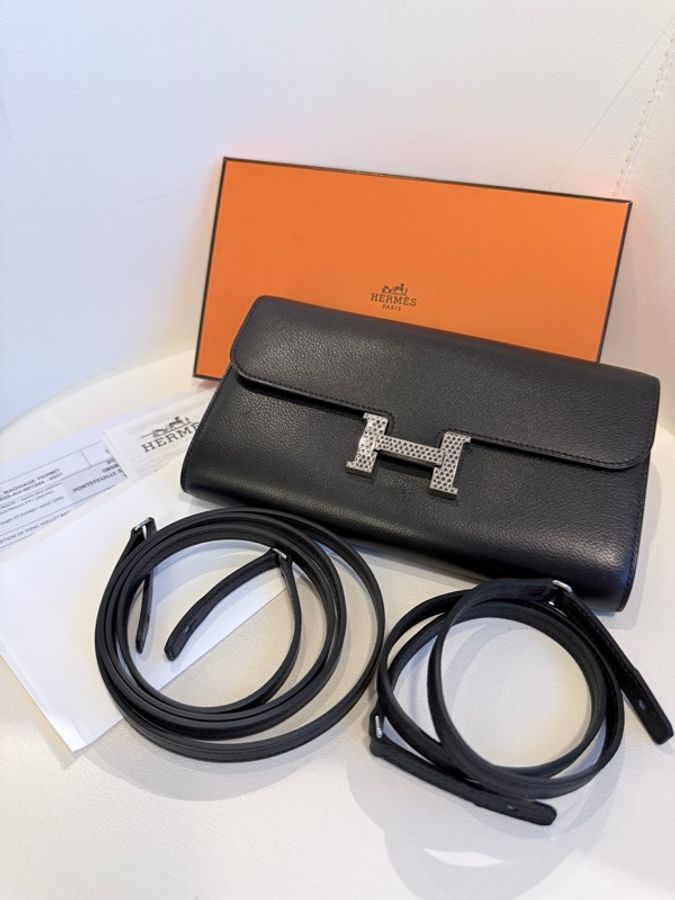 Hermes✨Constance to go 蜥蜴釦 台灣購澳洲 黑色 W刻-0