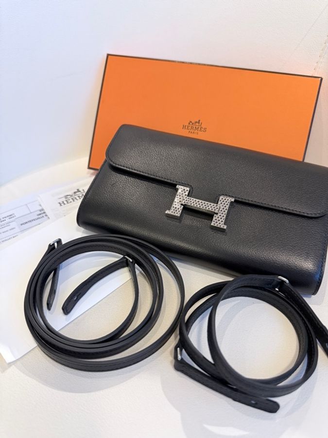 Hermes✨Constance to go 蜥蜴釦 台灣購澳洲 黑色 W刻-1