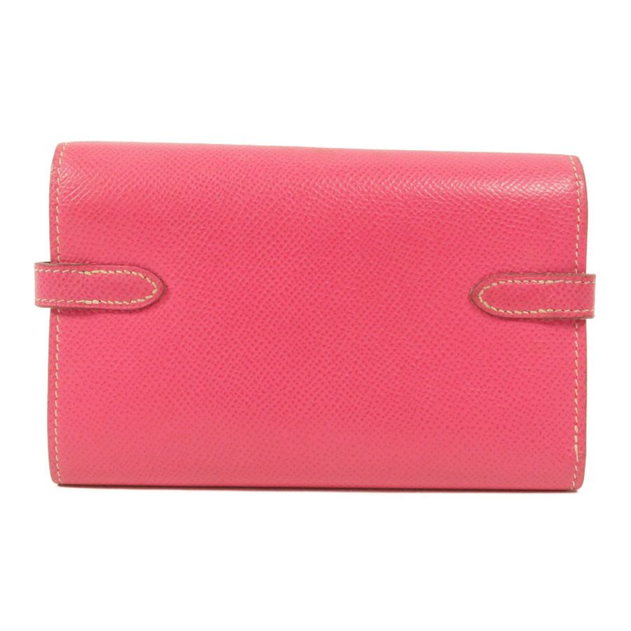 HERMES Epsom皮革Kelly Compact Wallet長錢包Rose Tyrien-1