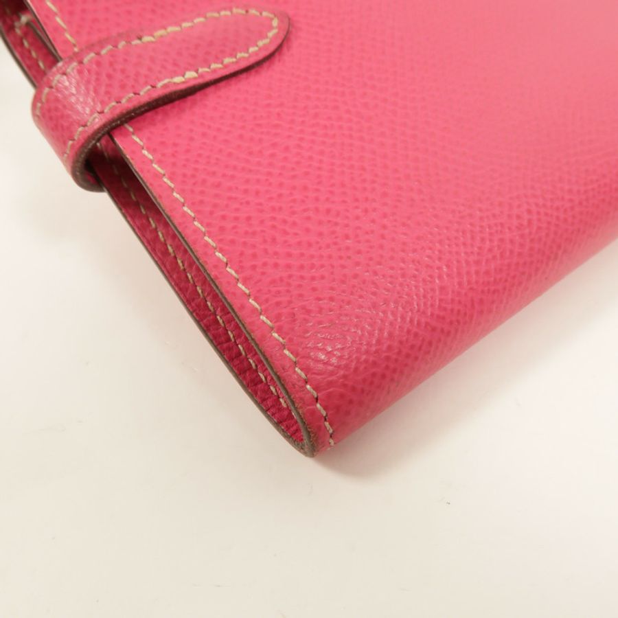 HERMES Epsom皮革Kelly Compact Wallet長錢包Rose Tyrien-12