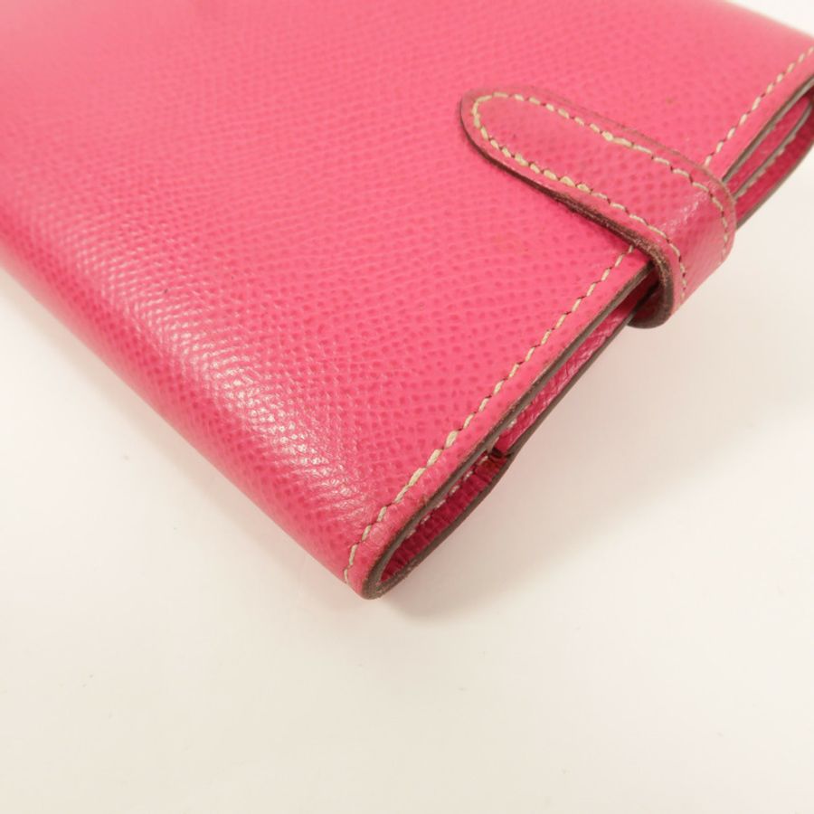 HERMES Epsom皮革Kelly Compact Wallet長錢包Rose Tyrien-13