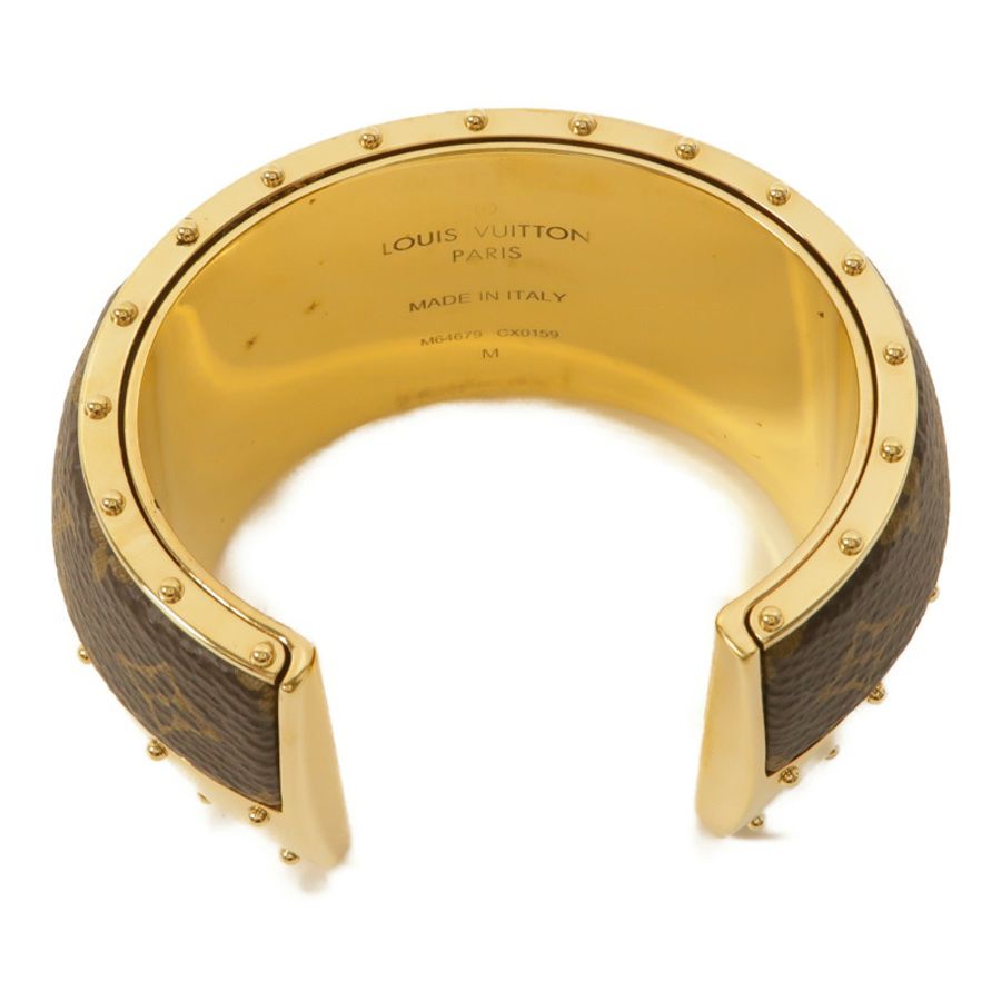 LOUIS VUITTON 金屬/Monogram Wild LV Cuff M手鐲-4