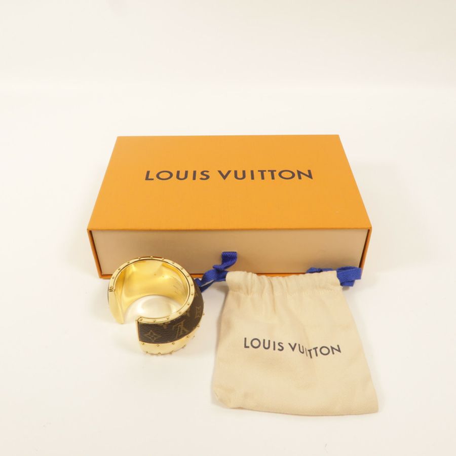 LOUIS VUITTON 金屬/Monogram Wild LV Cuff M手鐲-7