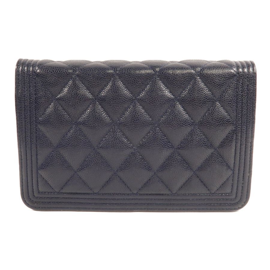 CHANEL 牛皮皮革Boy Chanel Wallet On Chain鏈帶肩背袋-1
