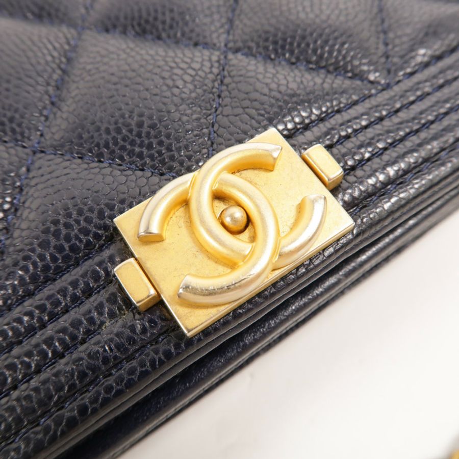 CHANEL 牛皮皮革Boy Chanel Wallet On Chain鏈帶肩背袋-6