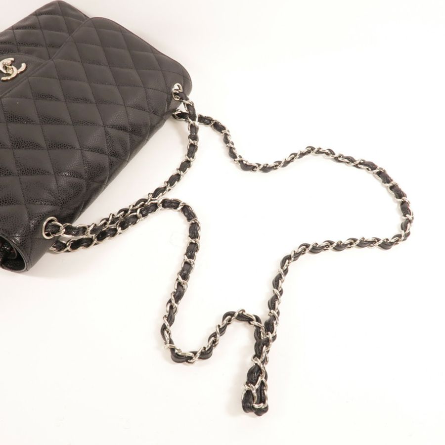 CHANEL 牛皮皮革Large Classic鏈帶肩背袋-5