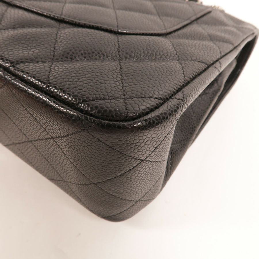 CHANEL 牛皮皮革Large Classic鏈帶肩背袋-12