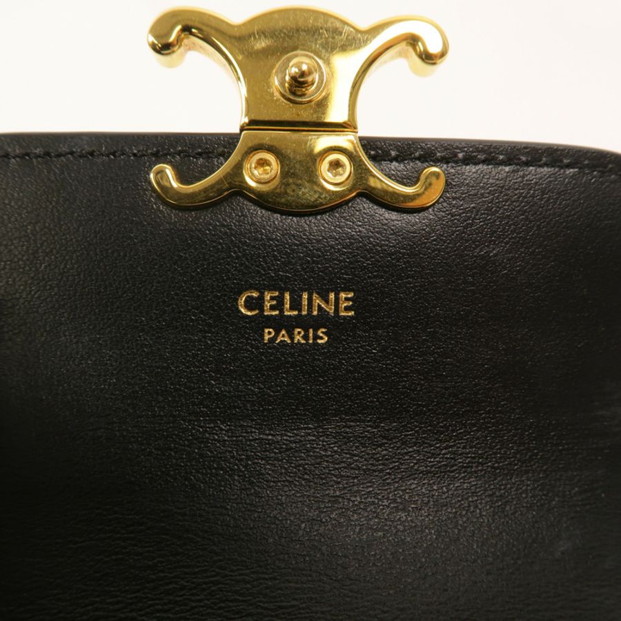 CELINE 牛皮皮革Card Holder With Flap Triomphe卡片套-8