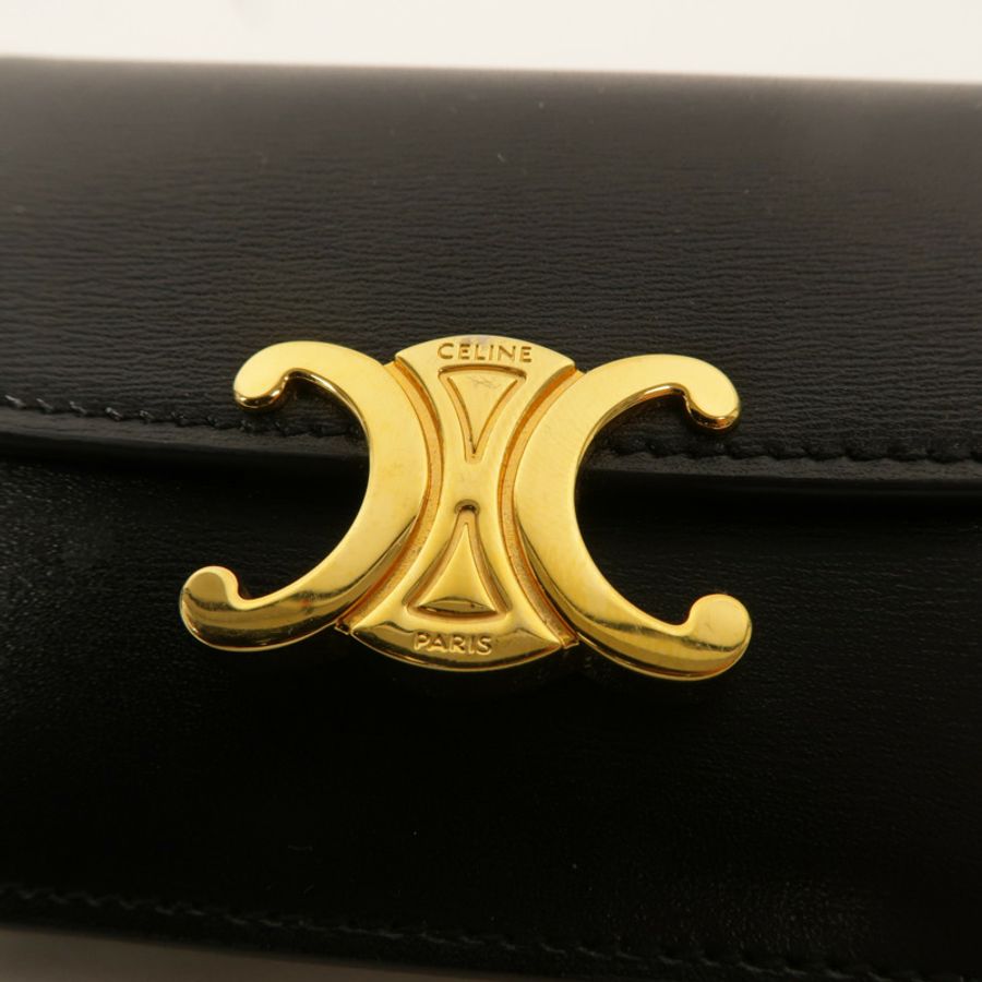 CELINE 牛皮皮革Card Holder With Flap Triomphe卡片套-9