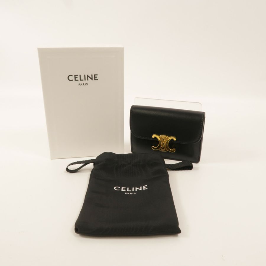 CELINE 牛皮皮革Card Holder With Flap Triomphe卡片套-10