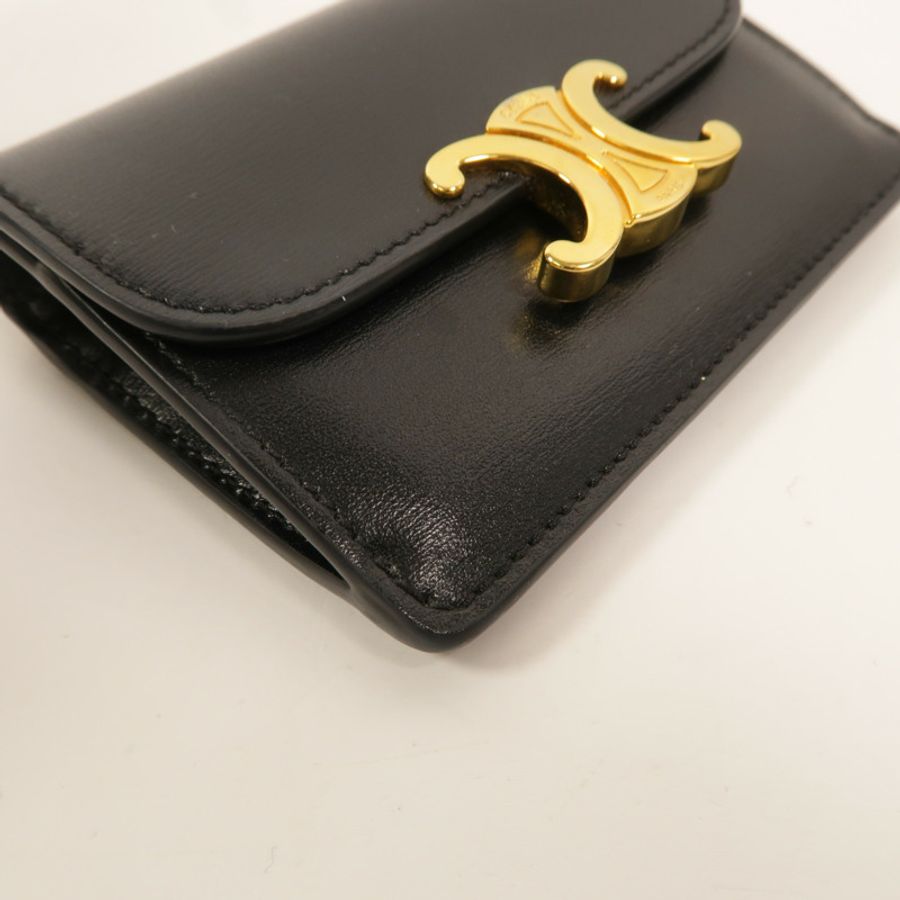 CELINE 牛皮皮革Card Holder With Flap Triomphe卡片套-12